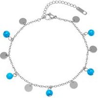 🦚 Edelstahl Fußkette türkise Perlen 🦚 Edelstahl Fußkette türkise Perlen