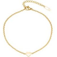 🦚 Vergoldete Edelstahl Fußkette mit Herz 🦚 Vergoldete Edelstahl Fußkette mit Herz