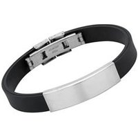 🦚 Kautschuk Armband mit Edelstahlgravurplatte 22cm 🦚 Kautschuk Armband mit Edelstahlgravurplatte 22cm