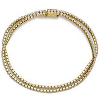 🦚 Edelstahl-Armband Gold-Finish Zirkonia zweireihig 🦚 Edelstahl-Armband Gold-Finish Zirkonia zweireihig