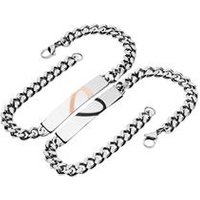 🦚 Armband Set Geteiltes Herz rosé/schwarz 🦚 Armband Set Geteiltes Herz rosé/schwarz