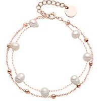 🦚 Layerarmband für Damen aus Edelstahl, rosé mit Perlen 🦚 Layerarmband für Damen aus Edelstahl, rosé mit Perlen