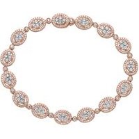 🦚 Damenarmband im Halo-Stil aus RosĂ©gold mit Diamanten 🦚 Damenarmband im Halo-Stil aus RosĂ©gold mit Diamanten