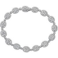 🦚 Halo Armband mit lab grown Diamanten, Weißgold, Platin 🦚 Halo Armband mit lab grown Diamanten, Weißgold, Platin