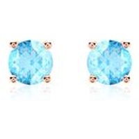 🦚 585er Roségold Ohrstecker für Damen mit Blautopasen 🦚 585er Roségold Ohrstecker für Damen mit Blautopasen