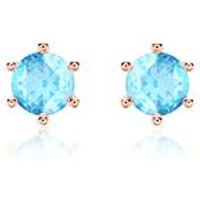 🦚 Damen Ohrstecker aus 585er Roségold mit Blautopasen 🦚 Damen Ohrstecker aus 585er Roségold mit Blautopasen