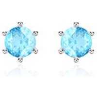 🦚 Damen Ohrstecker aus 585er Weißgold mit Blautopasen 🦚 Damen Ohrstecker aus 585er Weißgold mit Blautopasen