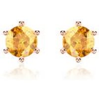 🦚 Ohrstecker für Damen aus 14 Karat Roségold mit Citrinen 🦚 Ohrstecker für Damen aus 14 Karat Roségold mit Citrinen