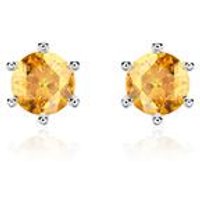 🦚 Damen Ohrstecker aus 585er Weißgold, Citrin 🦚 Damen Ohrstecker aus 585er Weißgold, Citrin