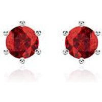 🦚 Granat Damen-Ohrstecker aus 585er Weißgold 🦚 Granat Damen-Ohrstecker aus 585er Weißgold