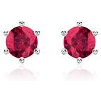 🦚 Rubin Ohrstecker für Damen aus 14 Karat Weißgold 🦚 Rubin Ohrstecker für Damen aus 14 Karat Weißgold