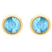 🦚 Blautopas Ohrstecker für Damen aus 585er Gold 🦚 Blautopas Ohrstecker für Damen aus 585er Gold