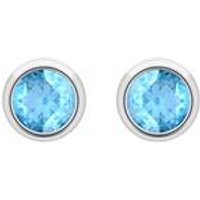 🦚 Blautopas Ohrstecker für Damen aus 14 Karat Weißgold 🦚 Blautopas Ohrstecker für Damen aus 14 Karat Weißgold