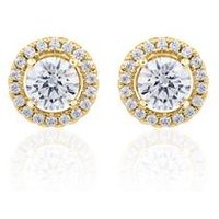 🦚 Goldene Halo Diamant Ohrstecker für Damen 🦚 Goldene Halo Diamant Ohrstecker für Damen