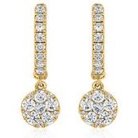 🦚 Klappcreolen für Damen aus Gold mit Diamanten, Lab 🦚 Klappcreolen für Damen aus Gold mit Diamanten, Lab