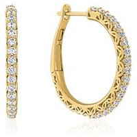 🦚 Creolen für Damen aus Gelbgold mit Brillanten, Lab 🦚 Creolen für Damen aus Gelbgold mit Brillanten, Lab