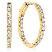 🦚 Ovale Damen Creolen aus Gelbgold mit Diamanten 🦚 Ovale Damen Creolen aus Gelbgold mit Diamanten