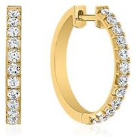 🦚 Damen Creolen aus Gelbgold mit Brillanten, Lab Grown 🦚 Damen Creolen aus Gelbgold mit Brillanten, Lab Grown