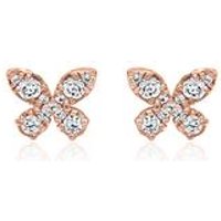 🦚 Schmetterlings-Ohrstecker aus Roségold mit Brillanten 🦚 Schmetterlings-Ohrstecker aus Roségold mit Brillanten