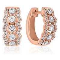 🦚 Damen Creolen aus Roségold mit Diamanten 🦚 Damen Creolen aus Roségold mit Diamanten