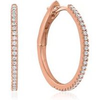 🦚 Creolen für Damen aus Roségold mit Brillanten, Lab 🦚 Creolen für Damen aus Roségold mit Brillanten, Lab