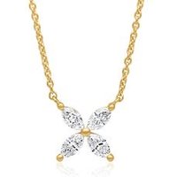 🦚 Damenkette Blüte aus 585er Gold mit Diamanten 🦚 Damenkette Blüte aus 585er Gold mit Diamanten