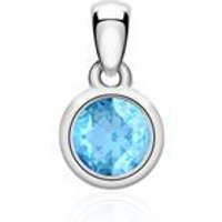 🦚 Blautopas Anhänger für Ketten aus 14-karätigem Weißgold 🦚 Blautopas Anhänger für Ketten aus 14-karätigem Weißgold