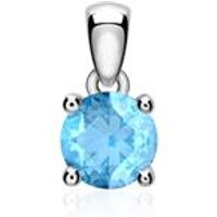 🦚 Kettenanhänger aus 14 Karat Weißgold mit Blautopas 🦚 Kettenanhänger aus 14 Karat Weißgold mit Blautopas