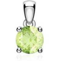 🦚 Kettenanhänger aus 14-karätigem Weißgold mit Peridot 🦚 Kettenanhänger aus 14-karätigem Weißgold mit Peridot