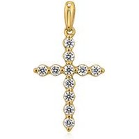 🦚 Damen Anhänger Kreuz aus Gelbgold mit Brillanten 🦚 Damen Anhänger Kreuz aus Gelbgold mit Brillanten