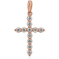 🦚 Roségoldener Kreuzanhänger mit Diamanten für Damen 🦚 Roségoldener Kreuzanhänger mit Diamanten für Damen