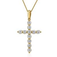 🦚 Goldene Kreuzkette für Damen mit lab grown Diamanten 🦚 Goldene Kreuzkette für Damen mit lab grown Diamanten