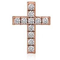 🦚 Kreuzanhänger mit Diamanten für Damen aus Roségold 🦚 Kreuzanhänger mit Diamanten für Damen aus Roségold