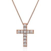 🦚 Roségoldene Kette mit Kreuzanhänger und Diamanten 🦚 Roségoldene Kette mit Kreuzanhänger und Diamanten