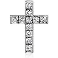 🦚 Anhänger Kreuz mit Diamanten aus Weißgold oder Platin 🦚 Anhänger Kreuz mit Diamanten aus Weißgold oder Platin