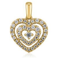 🦚 Damen Anhänger Herz mit Diamanten aus Gelbgold 🦚 Damen Anhänger Herz mit Diamanten aus Gelbgold