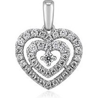 🦚 Herzanhänger mit Diamanten für Damen, Weißgold, Platin 🦚 Herzanhänger mit Diamanten für Damen, Weißgold, Platin