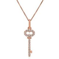 🦚 Diamantkette für Damen mit Schlüssel aus Roségold 🦚 Diamantkette für Damen mit Schlüssel aus Roségold