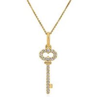 🦚 Damenkette mit Schlüssel, Gelbgold, lab grown Diamanten 🦚 Damenkette mit Schlüssel, Gelbgold, lab grown Diamanten