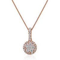 🦚 Lab grown Diamantkette mit Halo-Anhänger aus Roségold 🦚 Lab grown Diamantkette mit Halo-Anhänger aus Roségold