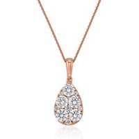 🦚 Lab grown Diamantkette Tropfen aus Roségold für Damen 🦚 Lab grown Diamantkette Tropfen aus Roségold für Damen