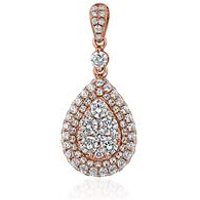 🦚 Damen Anhänger Tropfen aus Roségold mit Diamanten 🦚 Damen Anhänger Tropfen aus Roségold mit Diamanten