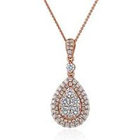 🦚 Roségoldene Kette mit Tropfenanhänger, Diamanten 🦚 Roségoldene Kette mit Tropfenanhänger, Diamanten