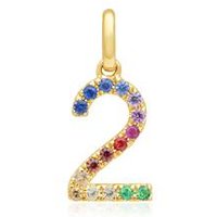 🦚 585er Goldanhänger Zahl 2 mit Saphiren, mehrfarbig 🦚 585er Goldanhänger Zahl 2 mit Saphiren, mehrfarbig