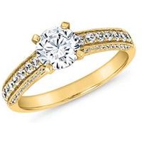 🦚 Gravierbarer Goldring mit Diamantbesatz für Damen 🦚 Gravierbarer Goldring mit Diamantbesatz für Damen