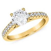 🦚 Gravierbarer Diamantring für Damen aus Gelbgold 🦚 Gravierbarer Diamantring für Damen aus Gelbgold