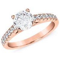 🦚 Roségoldener Damenring mit Diamanten, gravierbar 🦚 Roségoldener Damenring mit Diamanten, gravierbar