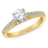 🦚 Goldener Verlobungsring mit Diamanten für Damen 🦚 Goldener Verlobungsring mit Diamanten für Damen