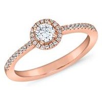 🦚 Damen Halo-Ring mit Diamanten aus Roségold 🦚 Damen Halo-Ring mit Diamanten aus Roségold