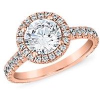 🦚 Roségoldener Halo-Ring mit Diamanten für Damen 🦚 Roségoldener Halo-Ring mit Diamanten für Damen